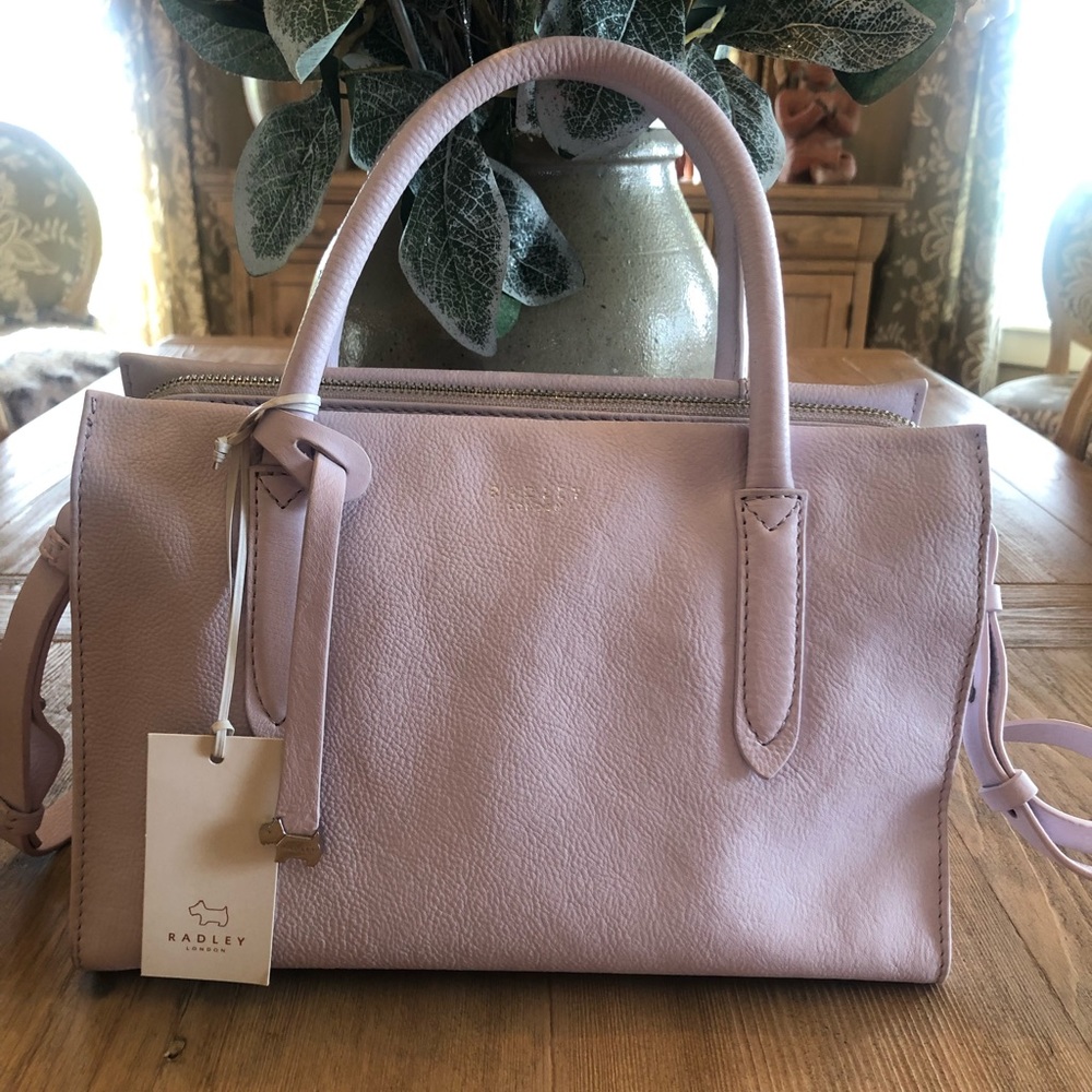 RADLEY LONDON Satchel. Rare LILAC color quality pebbled leather! BEAUTIFUL!